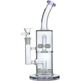 GLASS BONG QUAD MATRIX PERC WATER PIPE. (Color: Purple)