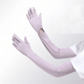 UV Protection Arm Sleeves Gloves, UPF 50+ Sun Protection Long Gloves with Non-Slip Grip, Breathable Cooling Sleeves for Driving, Cycling, Fishing (Style: Floor F4 - BX09 - Purple)